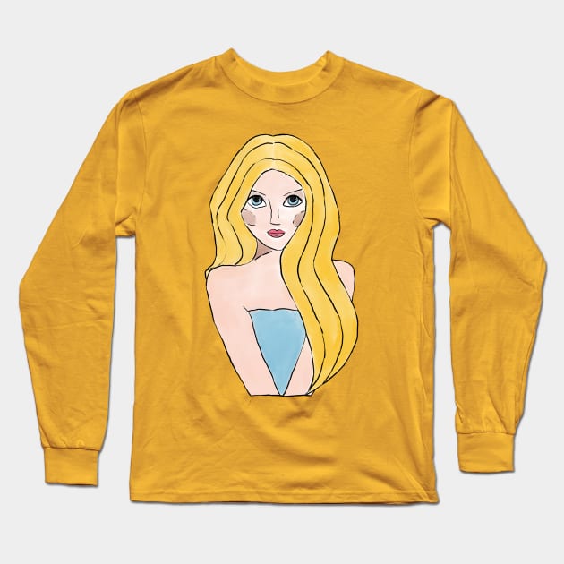 Too Blonde to Care Long Sleeve T-Shirt by Mey Designs